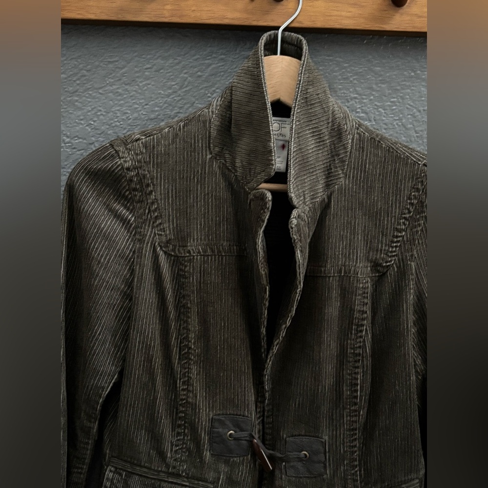 🕊️ LOFT Dark Olive Gray Corduroy Petites Blazer - Picture 2 of 16